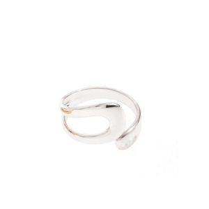 Anillo plata Ajustable de Acero Waterproof con Diseño Abstrato y Elegante